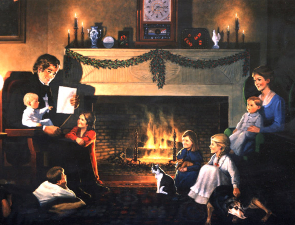 Christmas Eve 1822, an original oil painting © 1996 by Thomas H. Carlisle and Harold R. Schuler